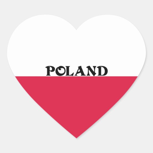 ポーランド国旗 ハートシール (正面)