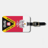ポーランド国旗、バッグラベル、ポーランドパーソナライズされた/ ラゲッジタグ (正面横)