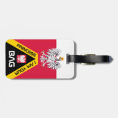 ポーランド国旗、バッグラベル、ポーランドパーソナライズされた/ ラゲッジタグ (裏面横)