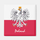 ポーランド国旗&ポーランドの休日，旅行/スポーツ マグネット (正面)