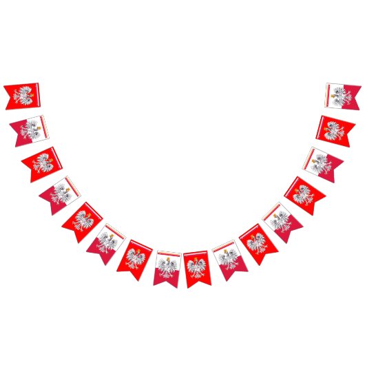 ポーランド国旗、ポーランド国旗、イーグル/赤 バンティングフラッグ (全)