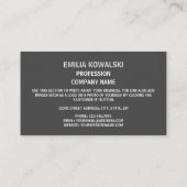 ポーランド国旗、ポーランド国旗 名刺 (裏面)