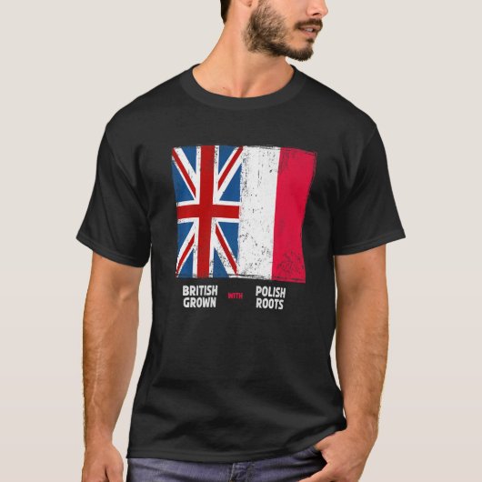 ポーランド国旗&ユニオンジャック国旗&ポルスカアイディアFor K Tシャツ (正面)