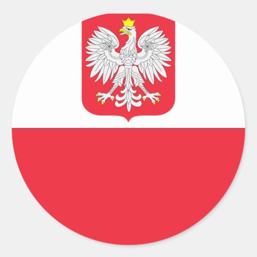 ポーランド国旗 ラウンドシール (正面)