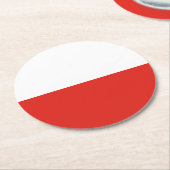 ポーランド国旗 ラウンドペーパーコースター (アングル)