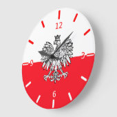 ポーランド国旗 ラージ壁時計 (傾斜)