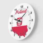 ポーランド国旗 ラージ壁時計 (傾斜)