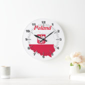 ポーランド国旗 ラージ壁時計 (ホーム)