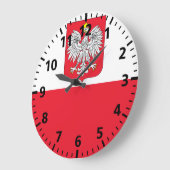 ポーランド国旗 ラージ壁時計 (傾斜)