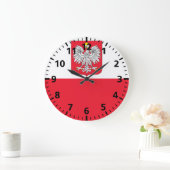 ポーランド国旗 ラージ壁時計 (ホーム)