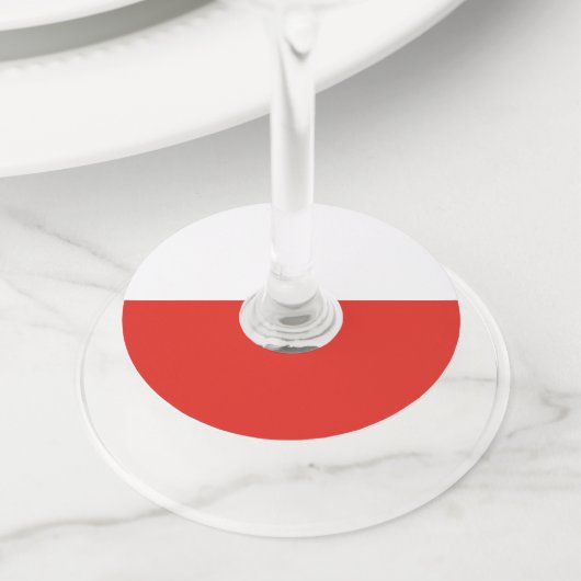 ポーランド国旗 ワイングラスタグ (クローズアップ)