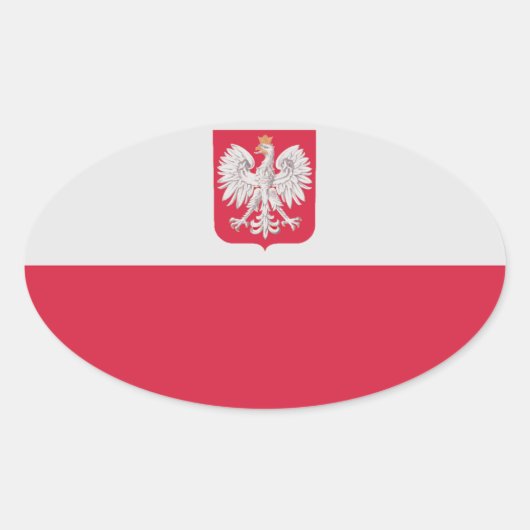 ポーランド国旗 楕円形シール (正面)
