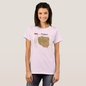 ポーランド地図+旗+タイトルTシャツ Tシャツ (正面フル)