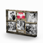 ポーランド家族の写真ブロック,ポーランド国旗,木材 フォトブロック (右)