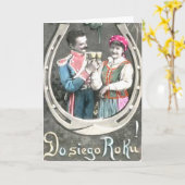 ポーランド新年の日のカード カード (黄色い花)