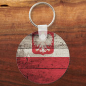ポーランド旧木目国旗 キーホルダー (正面)