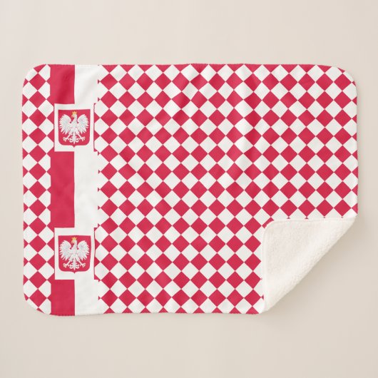 ポーランド毛布，芸術，愛国心，ポーランド国旗 シェルパブランケット (正面(横))