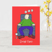 ポーランド父の日の漫画ユーモア カード (黄色い花)