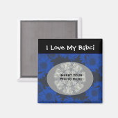 ポーランド祖母は私のBabciフローラ磁石を愛する マグネット (正面/裏面)