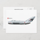 ポーランド空軍LIM-5 (MiG-17)フレスコ ポストカード (正面/裏面)