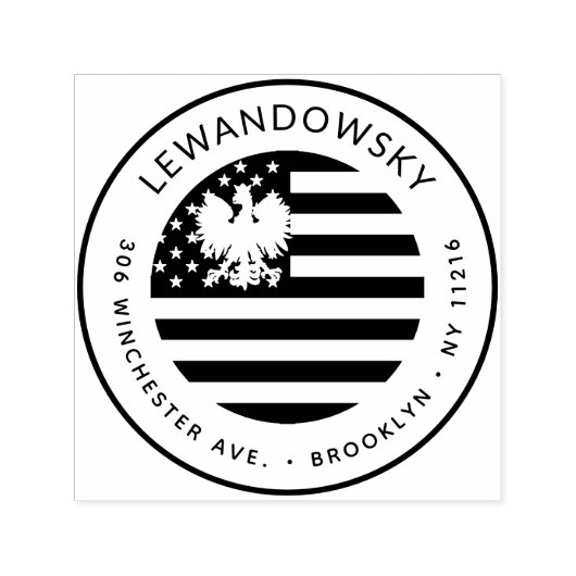 ポーランド系アメリカ人差出人住所 セルフインキングスタンプ (デザイン)