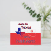 ポーランド製の部品を持つテキサス州製 ポストカード (スタンド正面)