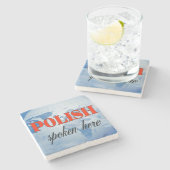 ポーランド話ここを曇った地球 ストーンコースター (横)