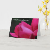 ポーランド誕生日カードストラットレッドローズ カード (黄色い花)