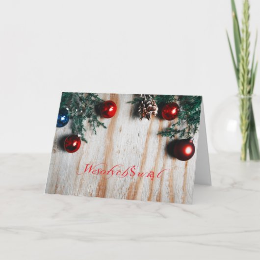 ポーランド語かPolski -メリークリスマスかWesołych Świąt シーズンカード (正面)