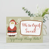 ポーランド語でおもしろいWesowychの聖降誕祭カード 案内状 (スタンド正面)