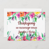 ポーランド語で「ありがとう」Dziękuję ポーランド ギフト ポーランド語 ポストカード (正面/裏面)