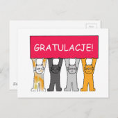 ポーランド語でgratulacjeおめでとう ポストカード (正面/裏面)
