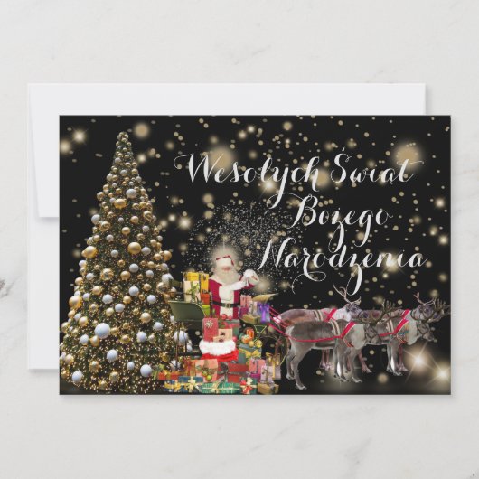 ポーランド語でWesowychシブント宗教クリスマスカード 案内状 (正面)