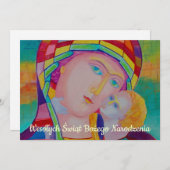 ポーランド語でWesowychシブント宗教クリスマスカード 案内状 (正面/裏面)