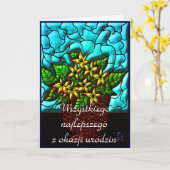 ポーランド語のハッピーバースデー カード (黄色い花)