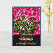 ポーランド語のハッピーバースデー カード (黄色い花)