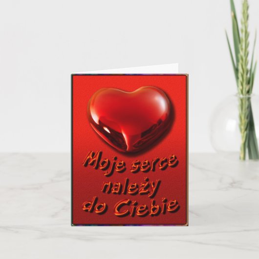 ポーランド語のバレンタインNotecard シーズンカード (正面)