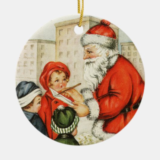 ポーランド語のメリークリスマス装飾 陶器 セラミックオーナメント (正面)