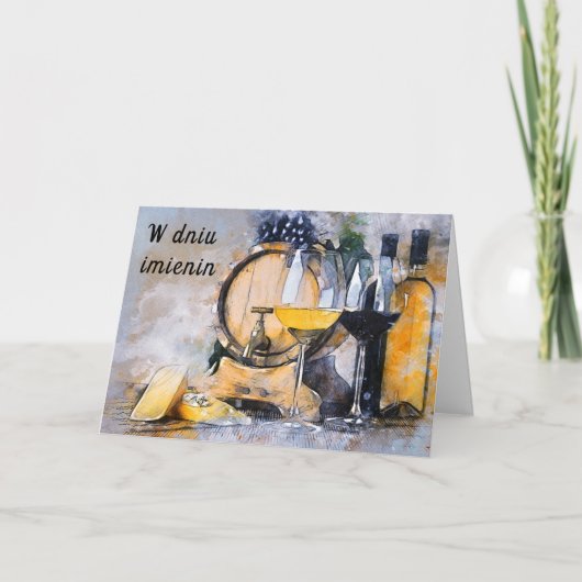 ポーランド語の名刺のイミニアニーグリーティングカード シーズンカード (正面)