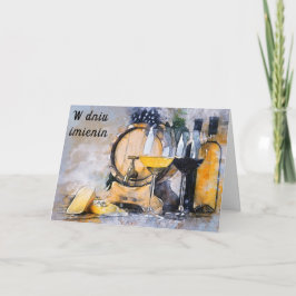 ポーランド語の名刺のイミニアニーグリーティングカード シーズンカード