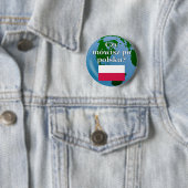 ポーランド語を話しますか。 ポーランド語。 旗及び地球 缶バッジ (インサイチュ)