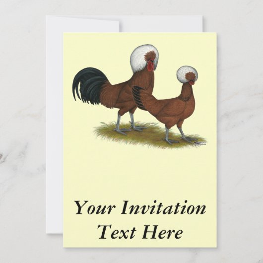 ポーランド語：白い紋付き赤 招待状 (正面)