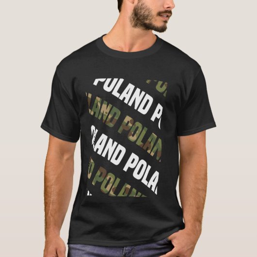 ポーランド迷彩柄パターングリーンカモフラージュ Tシャツ (正面)