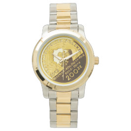 ポーランド200 zlotychコイン2トーンウォッチ 腕時計