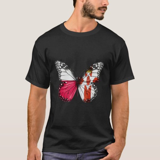 ポーランド アイルランド 国旗 バタフライ Tシャツ (正面)