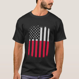 ポーランド・アメリカ国旗ポーランドアメリカ国旗 Tシャツ