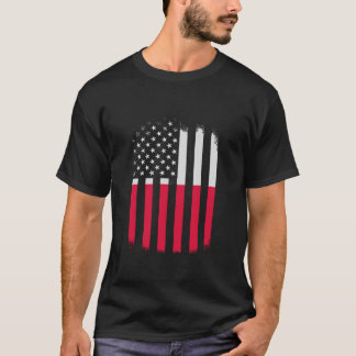 ポーランド・アメリカ国旗ポーランドアメリカ国旗 Tシャツ