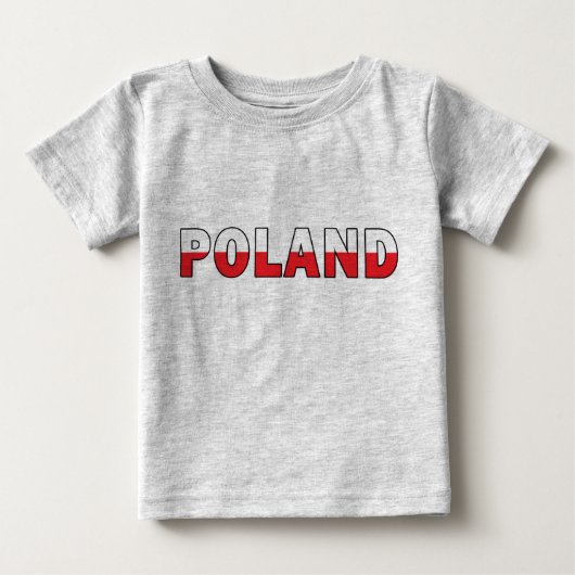 ポーランド・イン・ポーランド国旗の色乳児 ベビーTシャツ (正面)