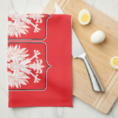 ポーランド・イーグル国旗の盾 キッチンタオル (四つ折り)