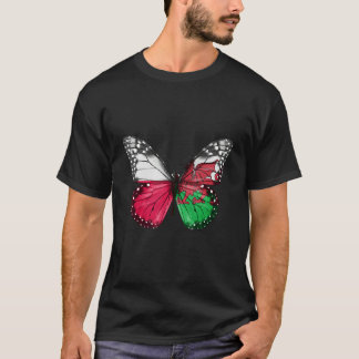 ポーランド ウェールズ旗 バタフライ Tシャツ